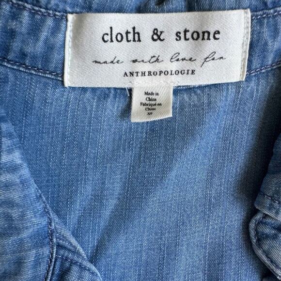 Cloth & Stone Long Sleeve Newtown Chambray Buttondown Blue XS - Picture 4 of 9